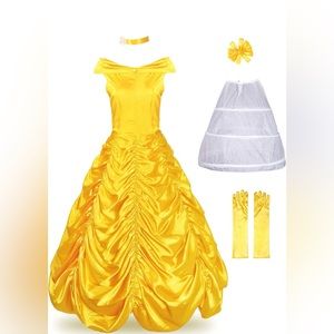 JerrisApparel Women's Princess Costume Halloween Party Dress Princess Belle